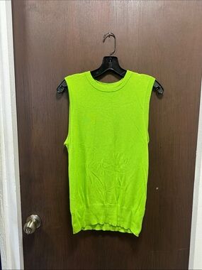 Zara Neon Green Sleeveless Knit Top